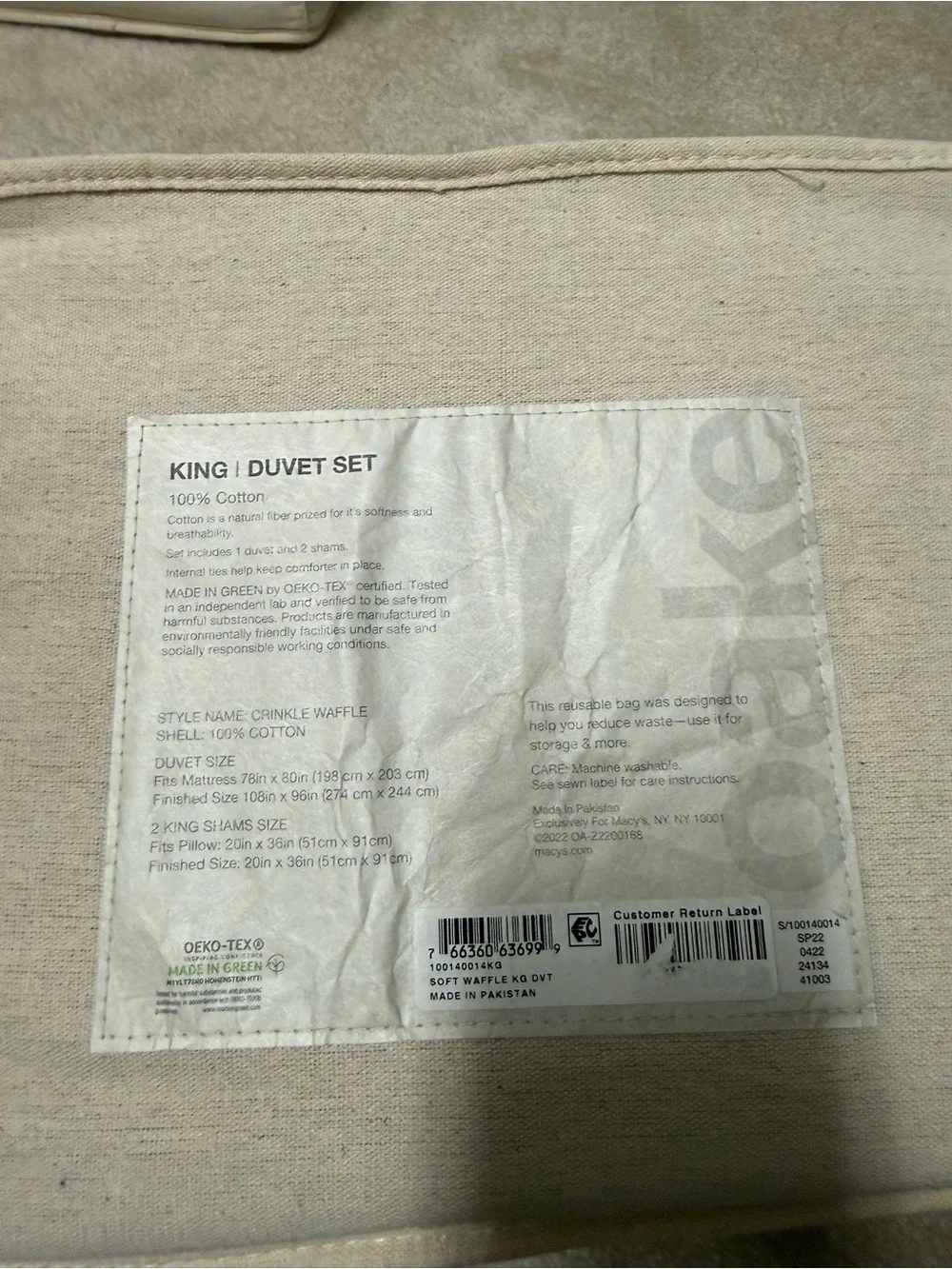 Oake 100% cotton